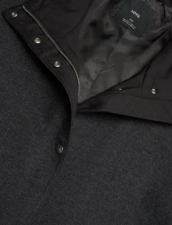 High neck midi wool coat - Uldfrakker