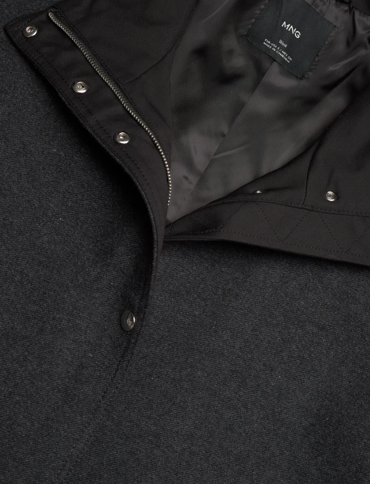 High neck midi wool coat - Uldfrakker