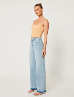 94 HIGH WIDE ANDIE TINT LIGHT BLUE - Brede jeans