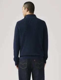 HM QUARTER ZIP SWEATER NAVAL A - Strik