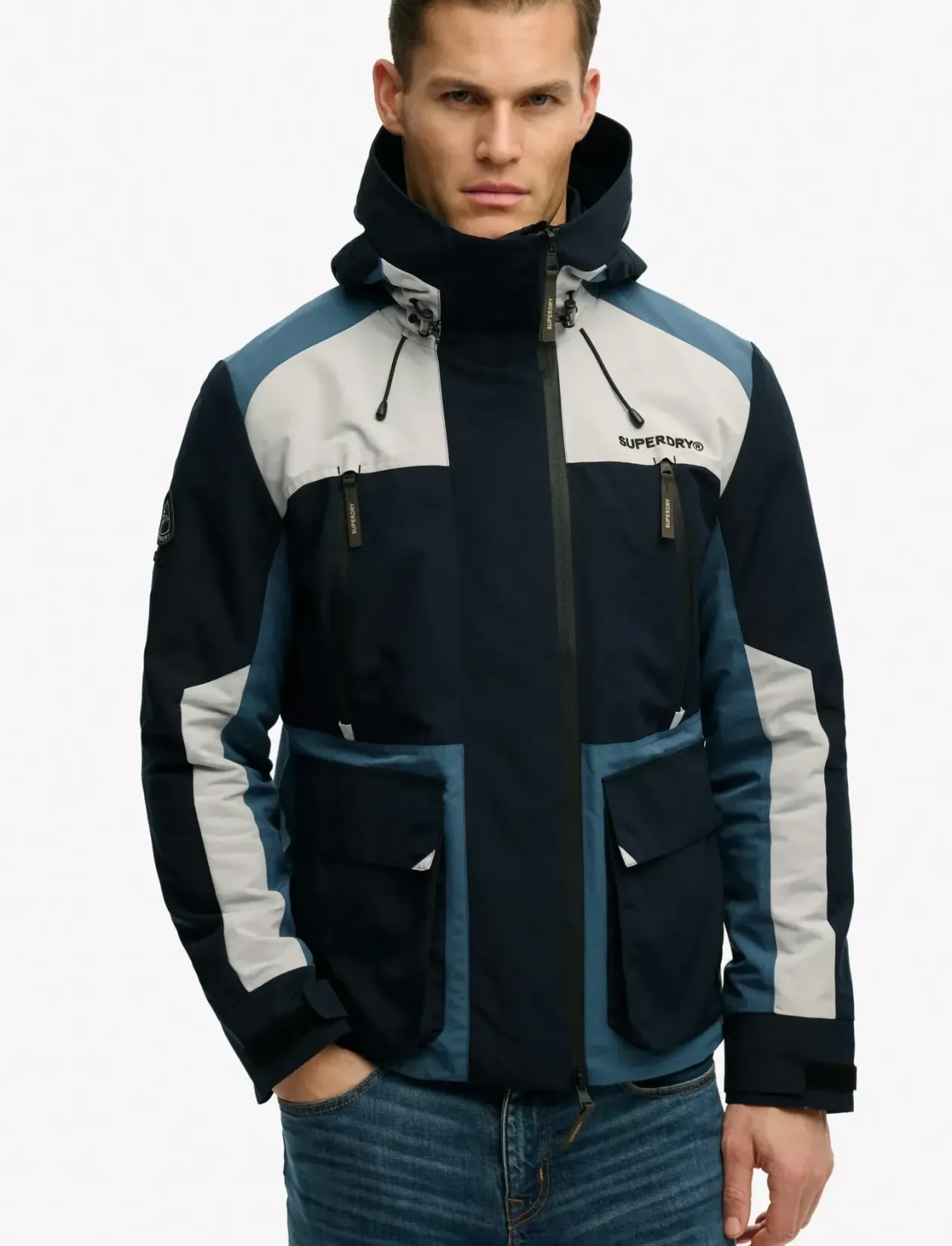 HOOD COLOUR BLOCK WINDBREAKER - Jakker
