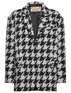 Houndtooth oversized blazer - Enkeltradede blazere