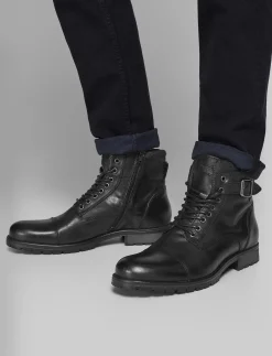 JFWALBANY LEATHER ANTHRACITE SN - Med snøre