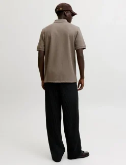 JJEAUSTIN ZIP POLO SS NOOS - Kortærmede