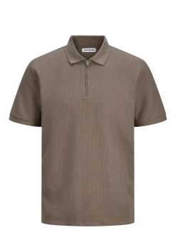 JJEAUSTIN ZIP POLO SS NOOS - Kortærmede