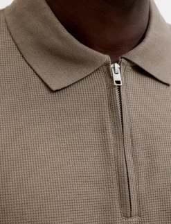 JJEAUSTIN ZIP POLO SS NOOS - Kortærmede