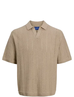 JORPAROS KNIT EASTER SS CROCHET POLO - Kortærmede poloer