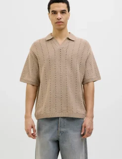 JORPAROS KNIT EASTER SS CROCHET POLO - Kortærmede poloer