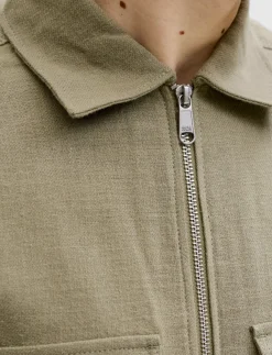 JPRBLURAYLE LINEN BLEND ZIP LS SHIRT SMU - Jakker og frakker