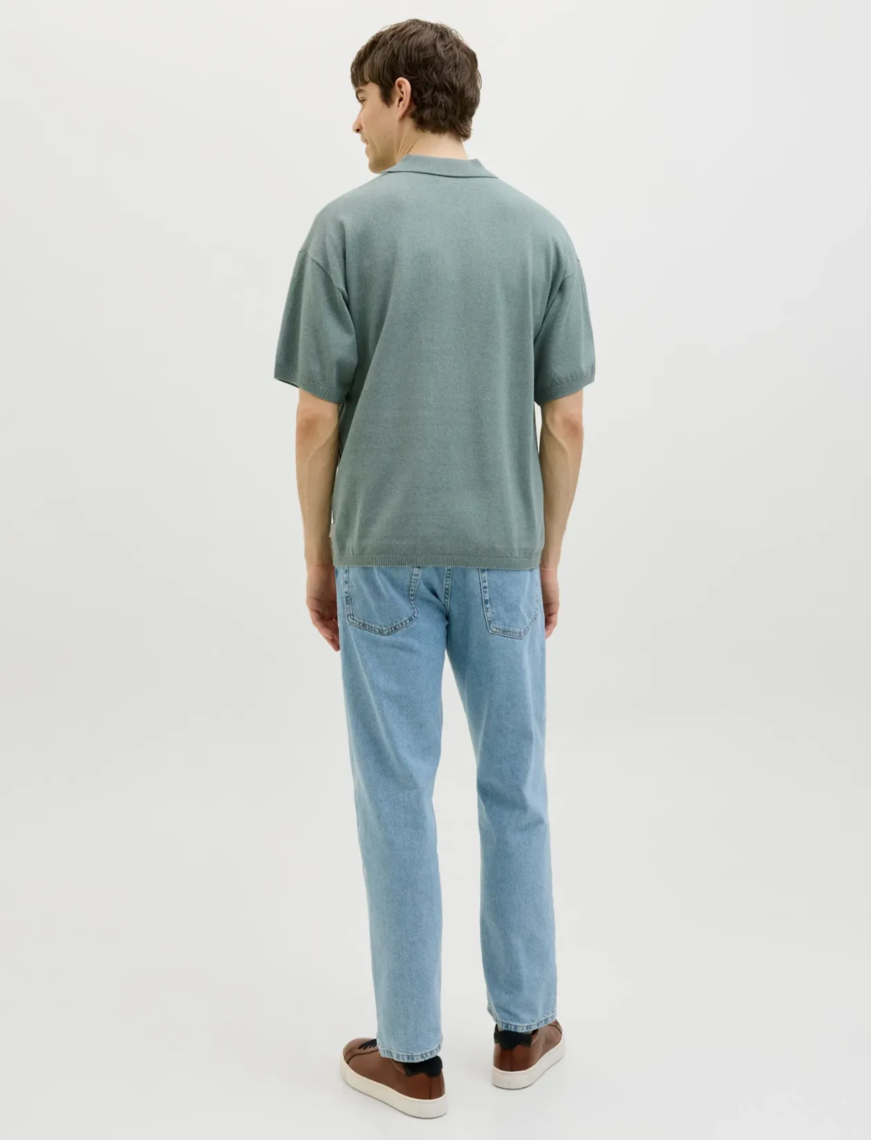 JREBCALLUM KNIT SPLIT NECK - Kortærmede poloer