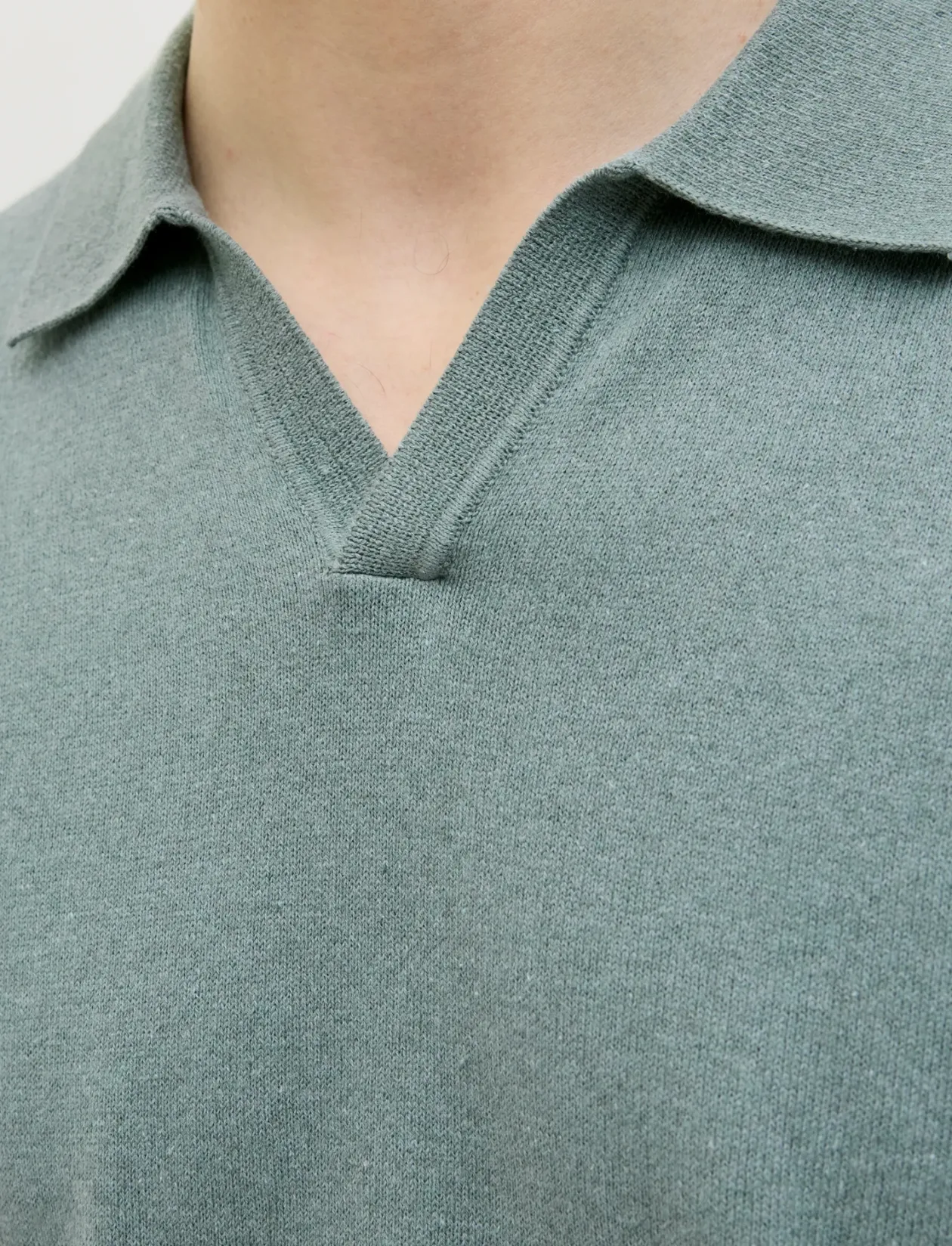 JREBCALLUM KNIT SPLIT NECK - Kortærmede poloer