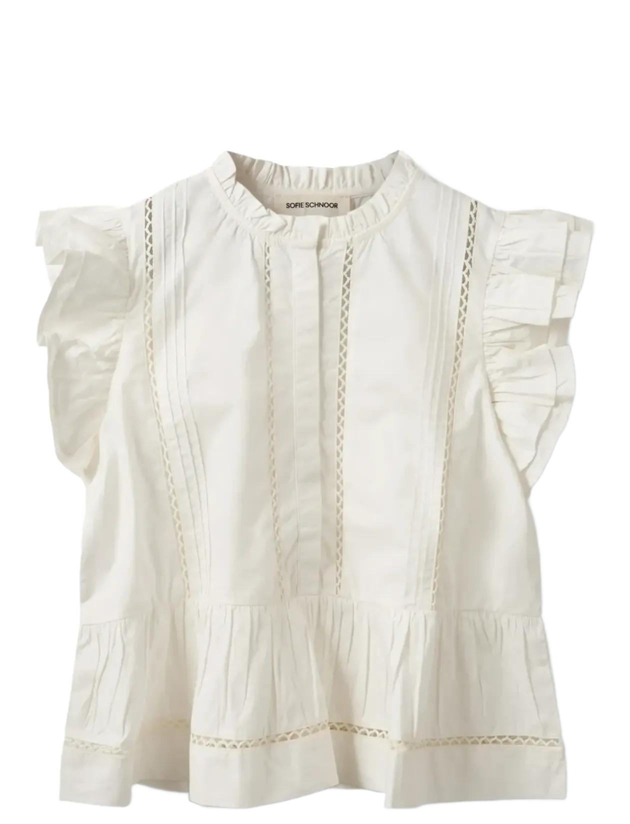 JULIENSW FRILL COTTON TOP - Ærmeløse bluser