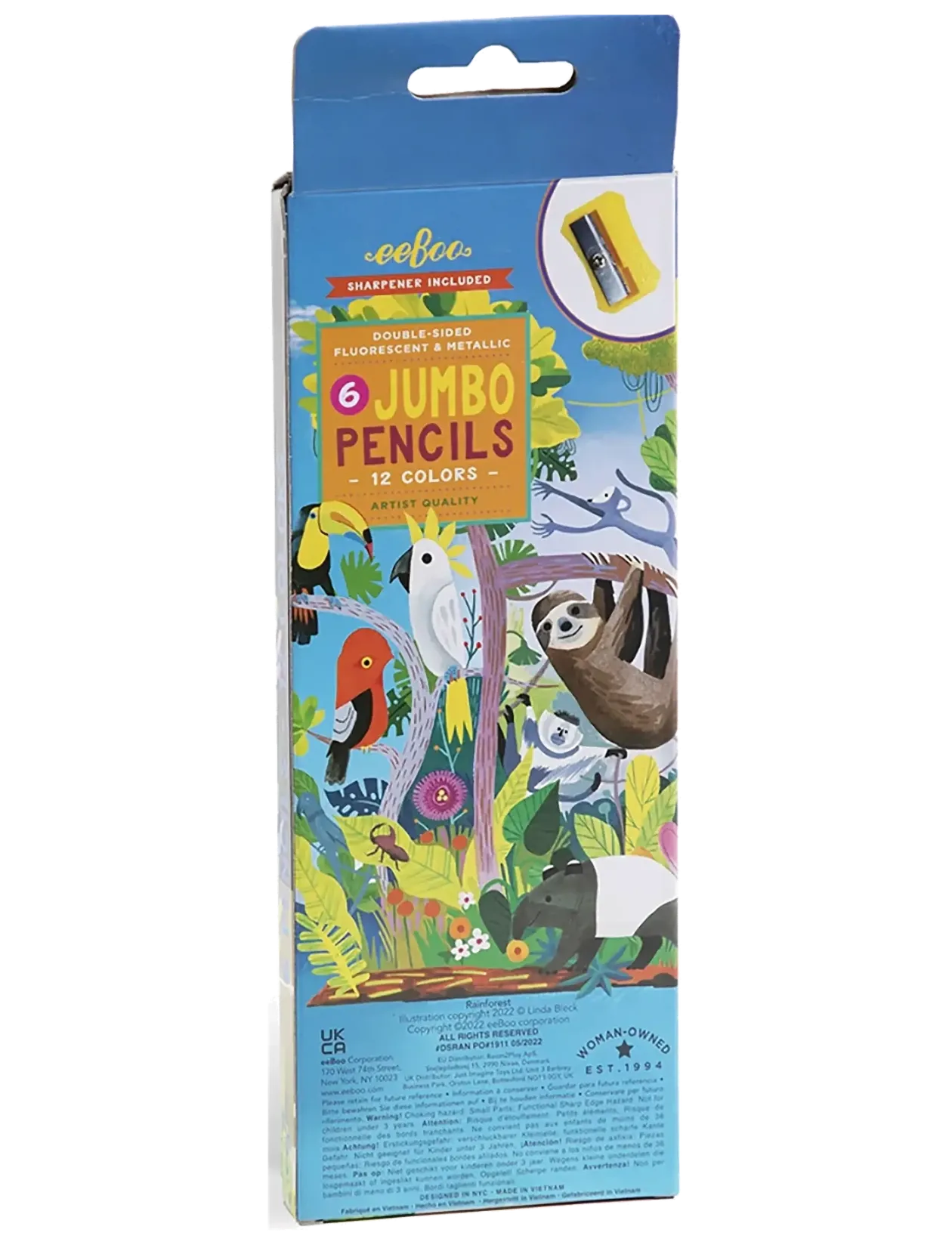 6 Jumbo Pencils - Rainforest - Neon/metallic - Farveblyanter
