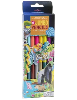 6 Jumbo Pencils - Rainforest - Neon/metallic - Farveblyanter