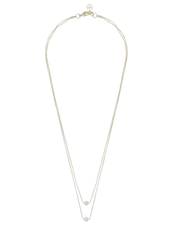 Karan double chain neck 42 g/white-42cm - Perlekæder