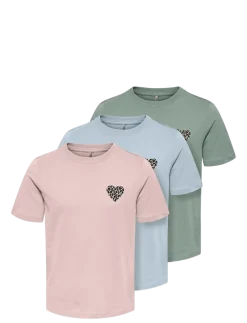 KOGREXI HEART REG. SS TOP 3-PACK JRS - Kortærmede