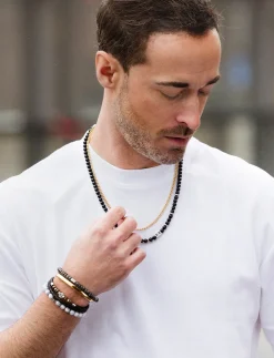 Leather/Beads Combo Bracelet - Armbånd