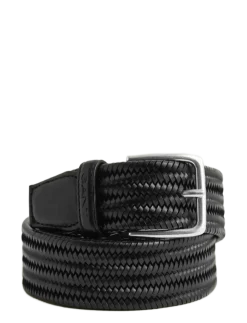 LEATHER ELASTIC BRAIDED BELT - Flettede bælter