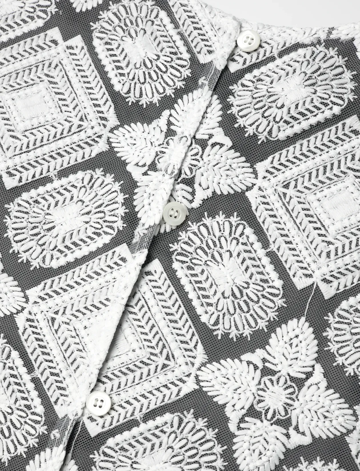 LEJSE BLOUSE WHITE EMBROIDERY - Kortærmede bluser