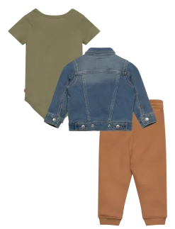 Levi's® Bodysuit, Trucker Jacket and Jeans 3-Piece Set - Sæt med body
