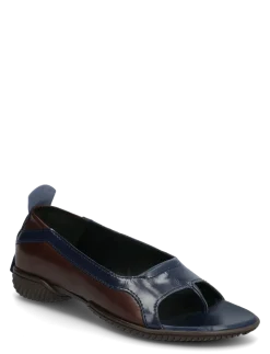 Loma Brown and Navy Thonge Ballerinas - Sandaler