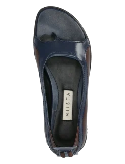 Loma Brown and Navy Thonge Ballerinas - Sandaler