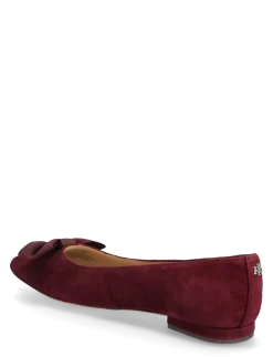 Londyn Bow-Trim Suede Ballet Flat - Ballerinaer