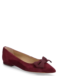 Londyn Bow-Trim Suede Ballet Flat - Ballerinaer