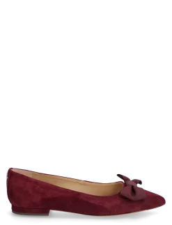 Londyn Bow-Trim Suede Ballet Flat - Ballerinaer