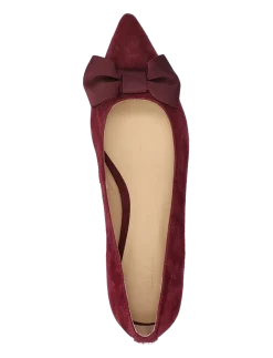 Londyn Bow-Trim Suede Ballet Flat - Ballerinaer