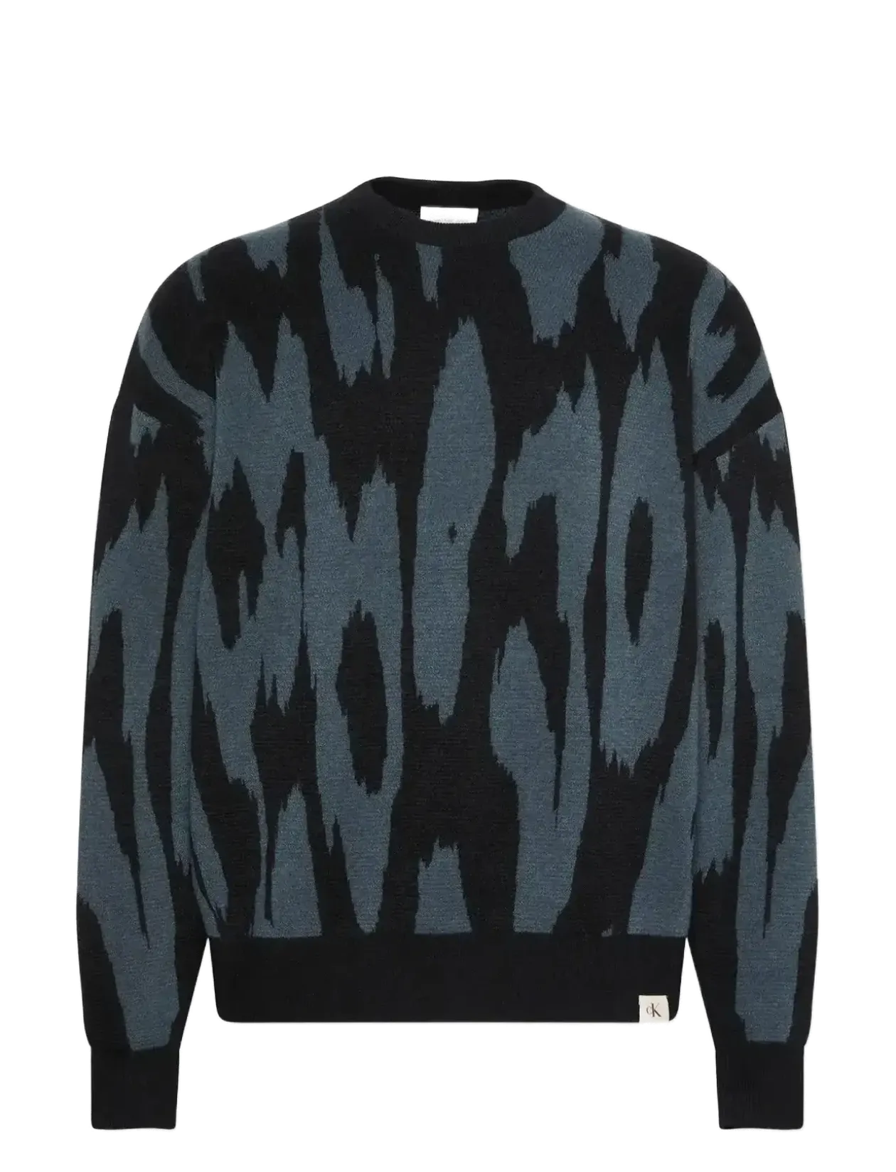 LS ABSTRACT JACQUARD CRWNK SWTR - Rund hals