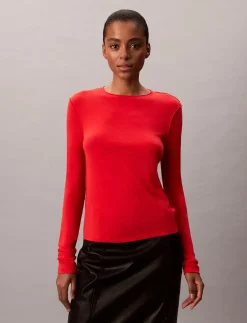 LS INSIDE OUT SHEER WOOL KNIT TO - Strik