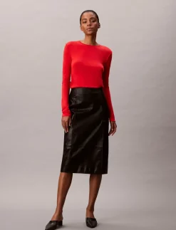 LS INSIDE OUT SHEER WOOL KNIT TO - Strik
