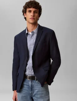 LS LINEN LYOCELL SLIM BLAZER - Enkeltradede blazere