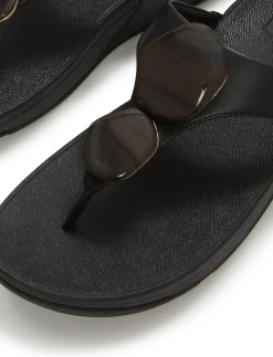 LULU MARBLED-STONE TOE-POST SANDALS - Platformsandaler