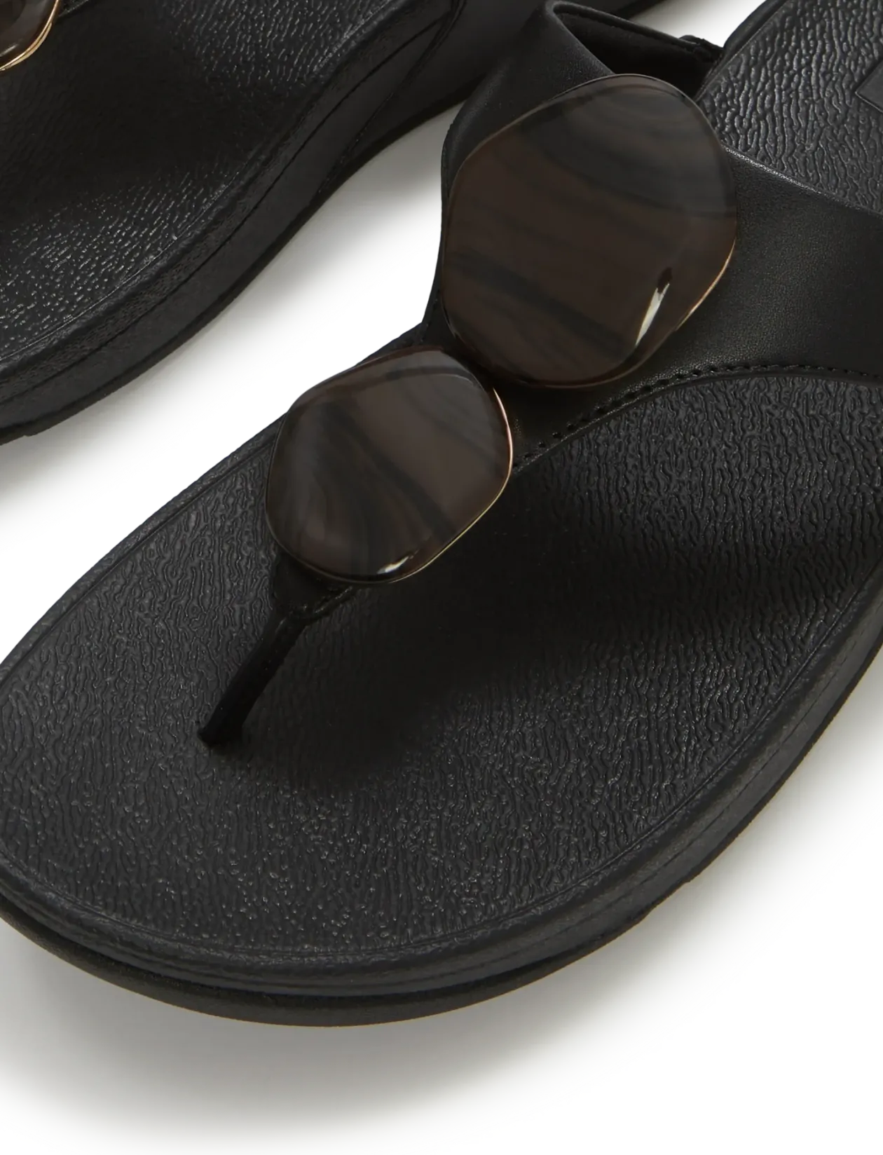 LULU MARBLED-STONE TOE-POST SANDALS - Platformsandaler