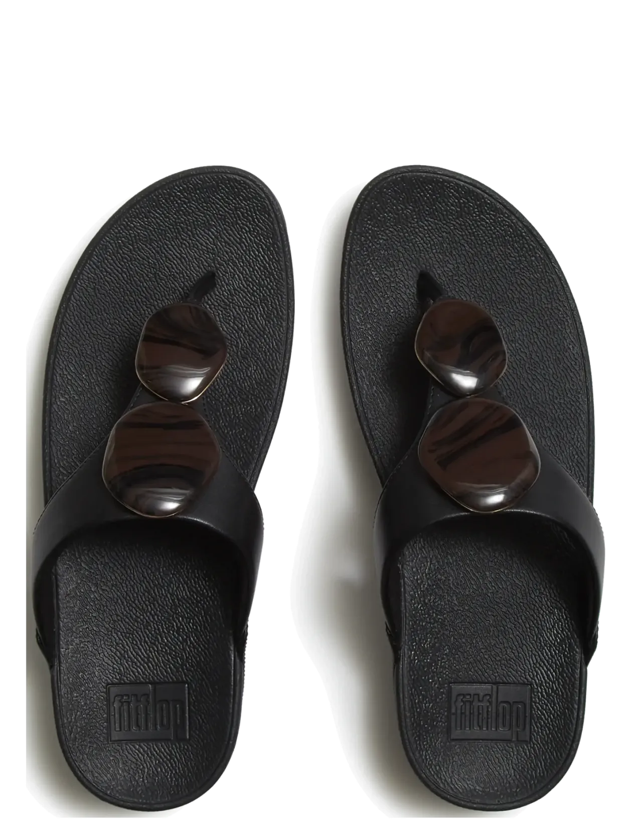 LULU MARBLED-STONE TOE-POST SANDALS - Platformsandaler