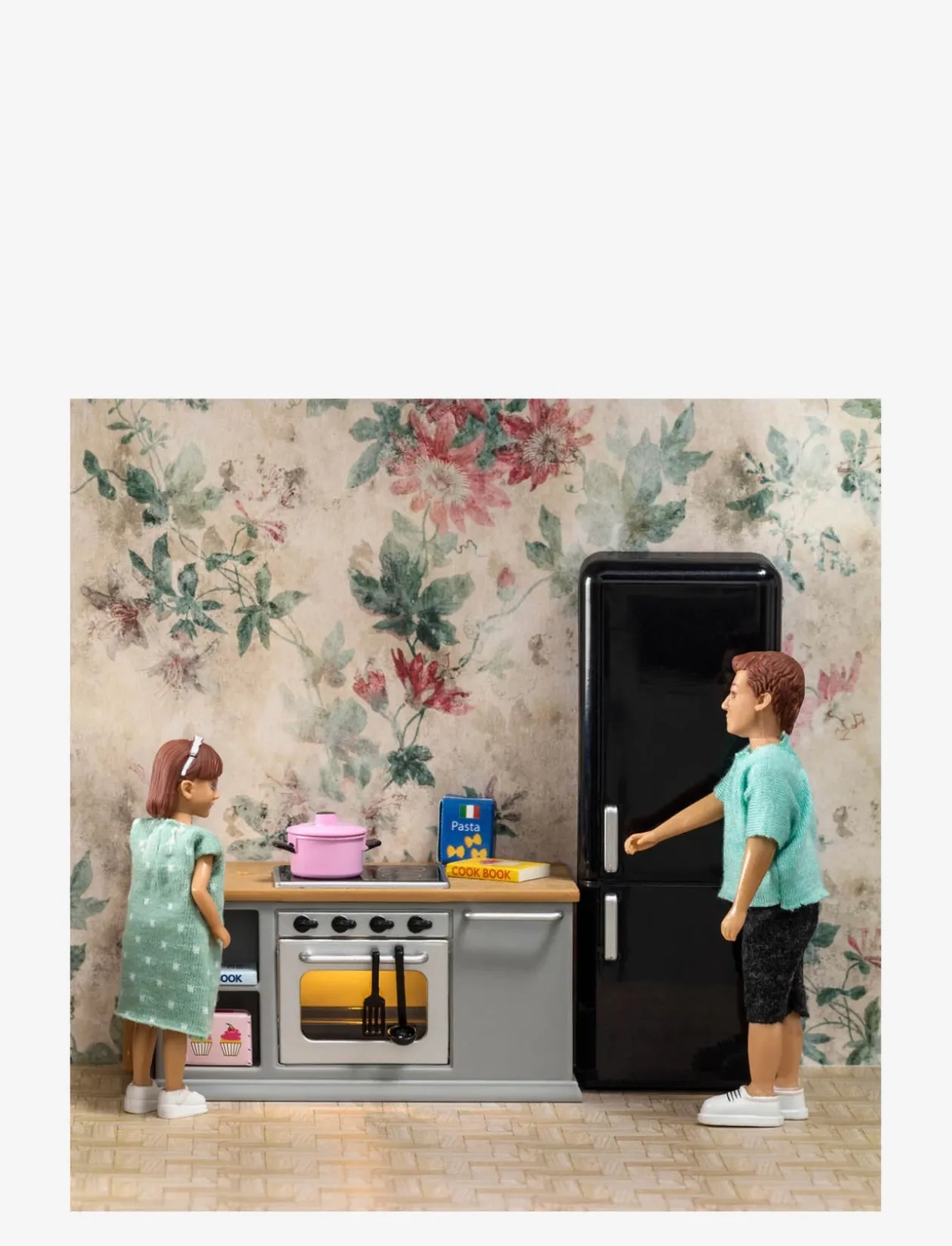 LUNDBY SPIS+KYLSKÅPSSET GRÅ - Tilbehør til dukkehuse