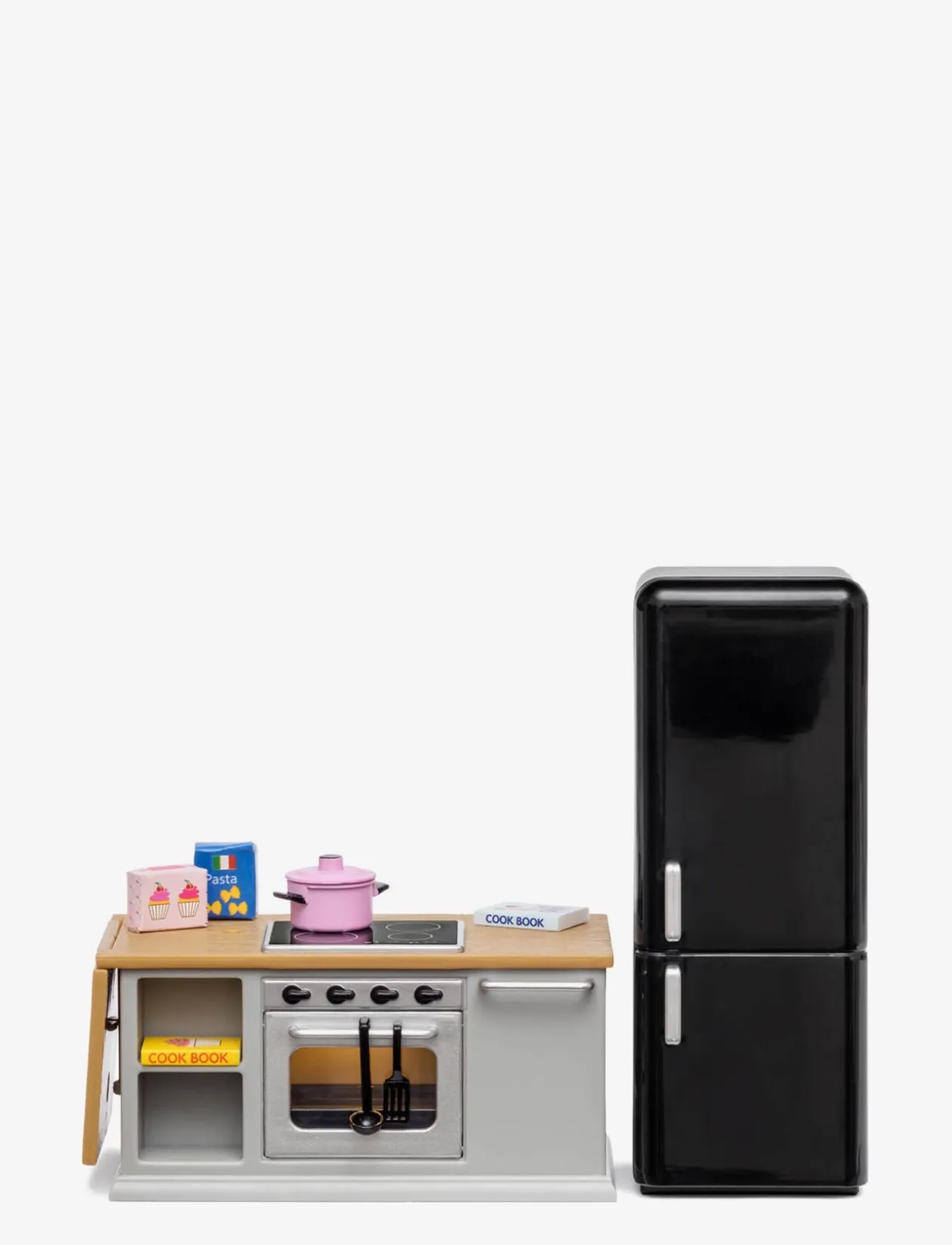 LUNDBY SPIS+KYLSKÅPSSET GRÅ - Tilbehør til dukkehuse