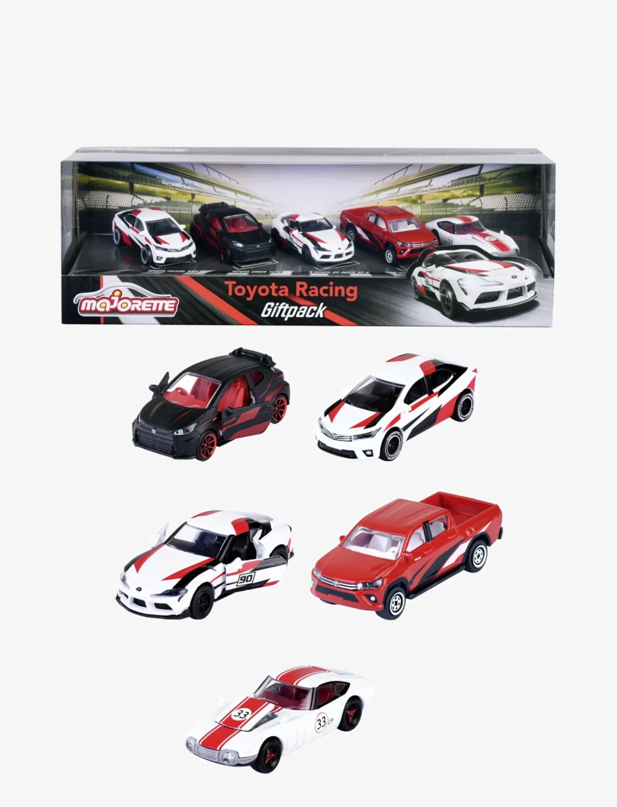 Majorette TOYOTA Racerbil 5-Pack Presentförpackning - Legetøjsbiler