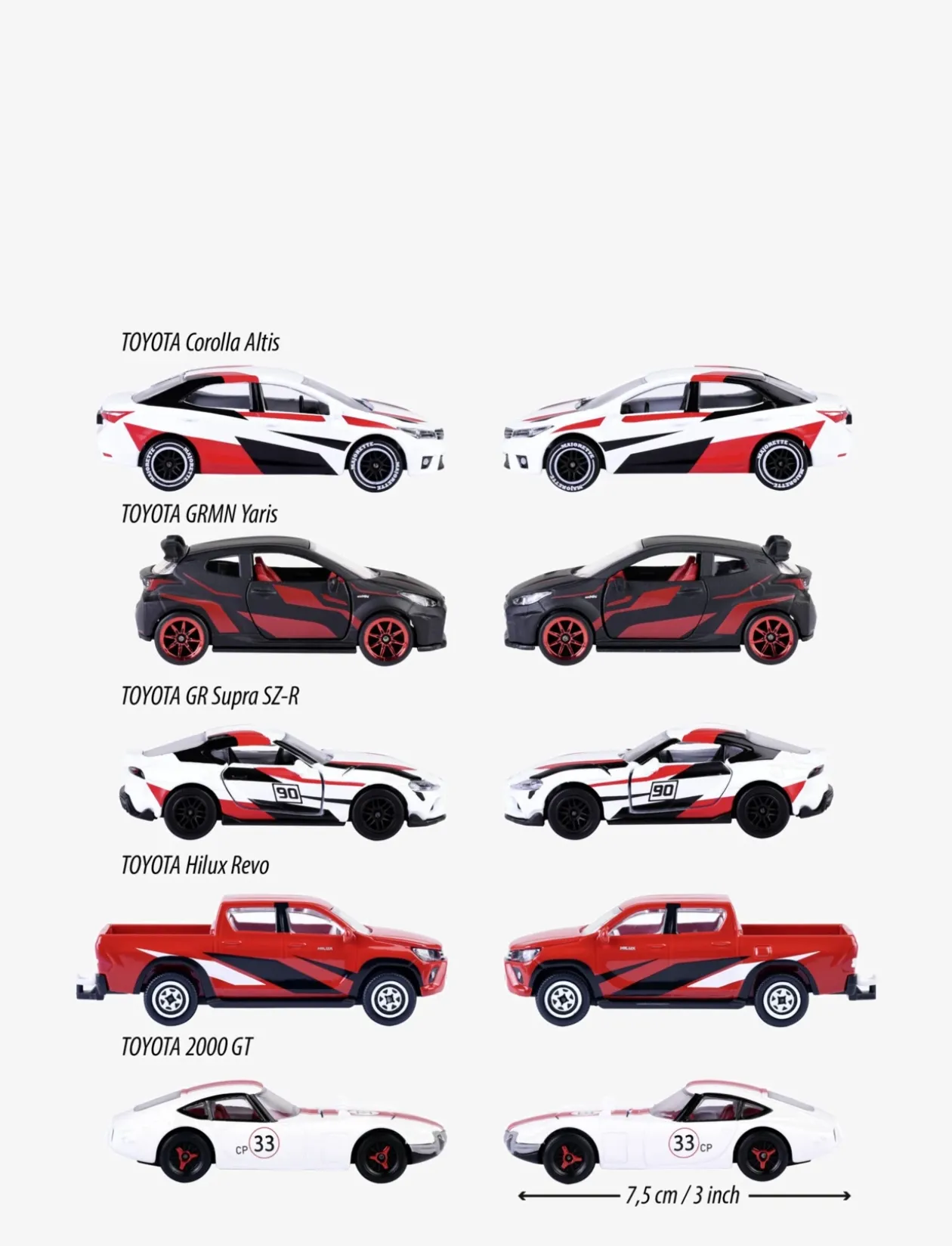 Majorette TOYOTA Racerbil 5-Pack Presentförpackning - Legetøjsbiler