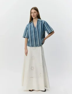 MAKISW STRIPED DENIM SHIRT - Denimskjorter
