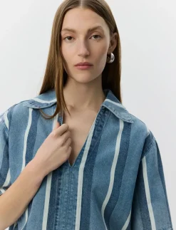 MAKISW STRIPED DENIM SHIRT - Denimskjorter