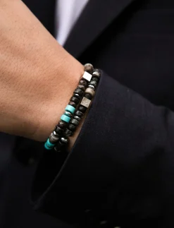 Matheo - Bracelet with stone beads in turquoise - Perlearmbånd