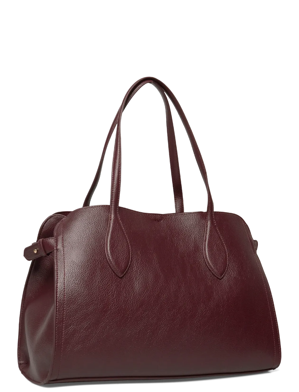 Medium bag with beaten leather effect - Top handle tasker