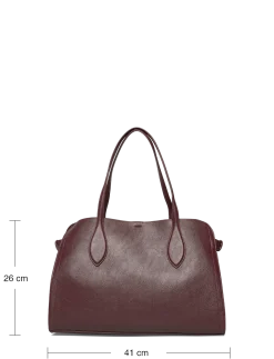 Medium bag with beaten leather effect - Top handle tasker