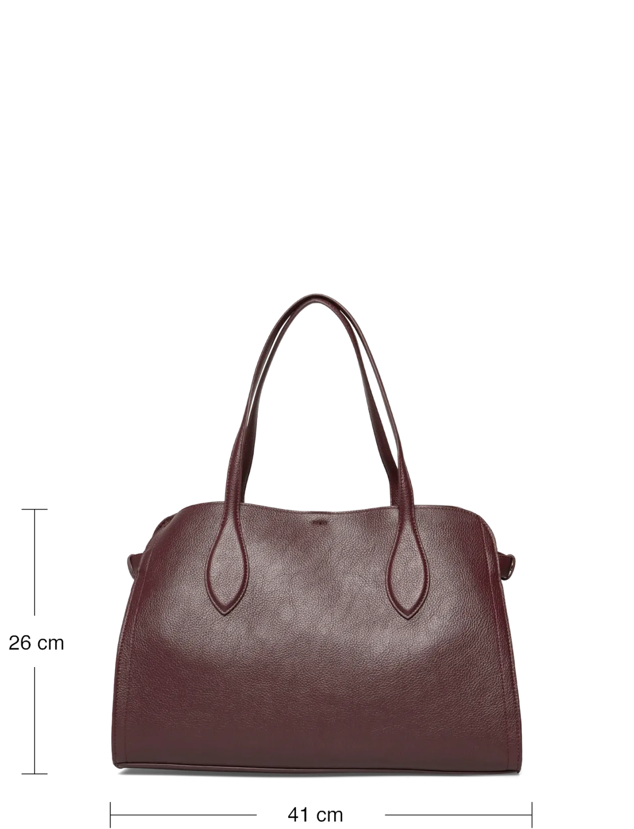 Medium bag with beaten leather effect - Top handle tasker