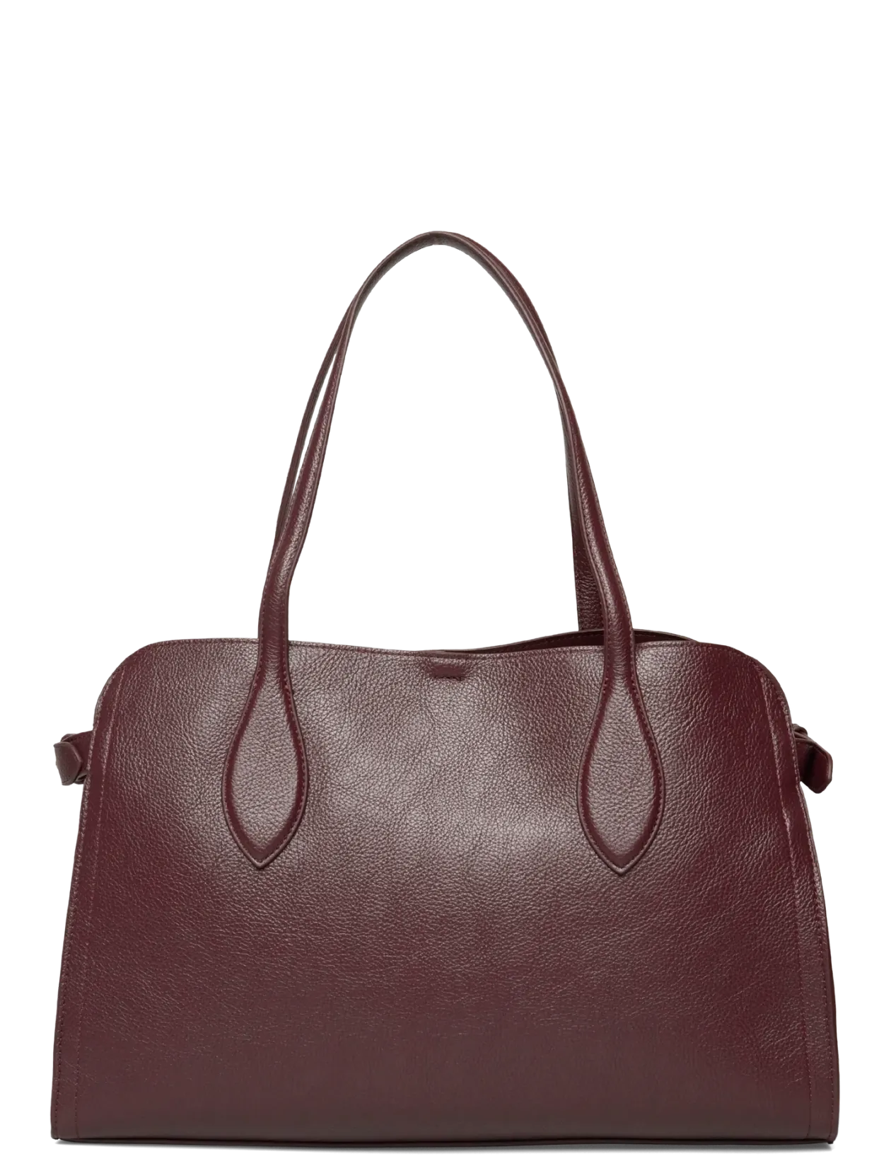 Medium bag with beaten leather effect - Top handle tasker
