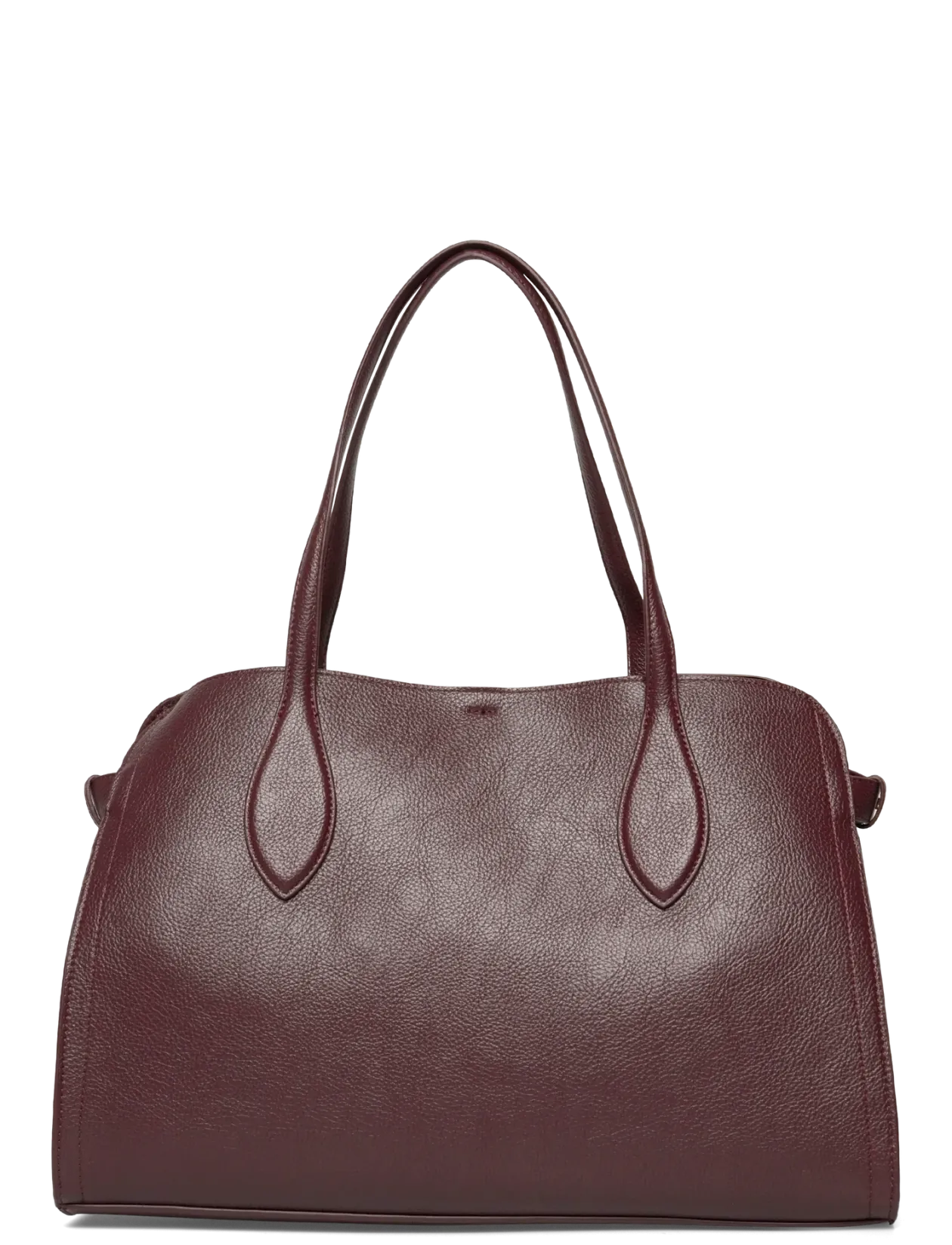 Medium bag with beaten leather effect - Top handle tasker
