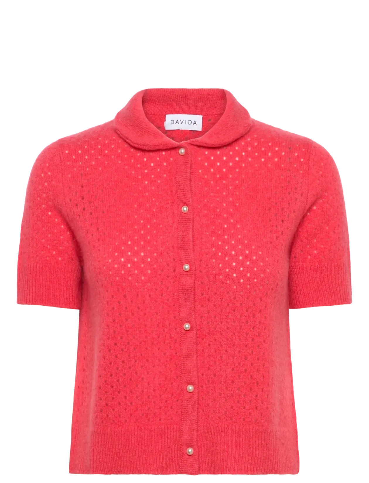 Mesh Knitted Short Sleeve Cardigan - Cardigans